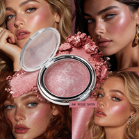 Palette de fard à joues crème personnalisable avec logo, waterproof, végane, sans produits chimiques, écran solaire, teinte rose clair pour les joues, maquillage visage sous marque privée