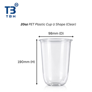 แก้ว PET 20 ออนซ์ 98 มม. รุ่น U CUP CS98-20 แก้วพลาสติก PET ใส สำหรับเครื่องดื่มเย็น น้ำผลไม้ กาแฟเย็น บาร์ โรงแรม รับผลิตแบบ OEM ODM - Product Image 1