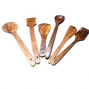 <b>Wooden</b> Utensil <b>Set</b> 1 Piece Hand Carved <b>Spoons</b> Spatulas Food Safe Dishwasher & Microwave Safe Khadim Handicrafts SP-43 - Product Image 1