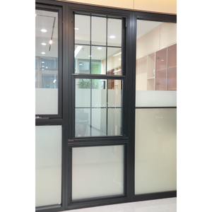 サッシ窓,住宅用ビンテージグリルデザイン二重ガラス開き窓フェイクシングル二重ハング - Product Image 2