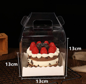 Récipient à gâteaux en plastique transparent portable unique pour les mariages, les anniversaires et les douches de bébé Emballage de transport artisanal recyclable - Product Image 2