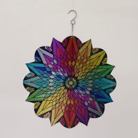 10 pouces Sublimation vent Spinner métal blanc carillon éolien en acier inoxydable artisanat décoration de jardin
