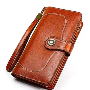 WESTAL Damen Echt leder Luxus lange Brieftasche Armband weibliche Clutch Brieftaschen Designer Geldbörse Telefon Geld Tasche Portomonee