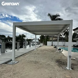 2024 Outdoor Furniture Modern Garden Outdoor Aluminum Louvered Pergola Bioclimatique Aluminium Pergola Gazebo Pavilion