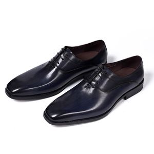 Classic Office Social Dress Shoe for Men Wear High Quality Formal Lace up Solid Oxford Handmade Custom Fashion <b>Cow</b> Leather Shoes - Product Image 2