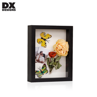 DX Designs - Marcos de Madera Personalizados al por Mayor, Color Negro, Tipo Shadow Box, 8x8, 10x10, 12x12, Marcos 3D Profundos con Vidrio, 3CM y 5CM de Profundidad