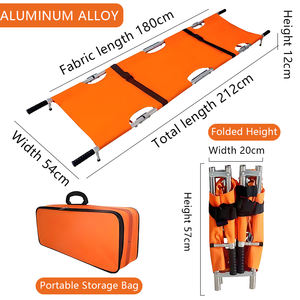Brancard pliable portable avec cadre en acier inoxydable, tissu Oxford, poignée en caoutchouc antidérapante et sacs de rangement pour <span class=keywords><strong>ambulance</strong></span> d'urgence - Product Image 3