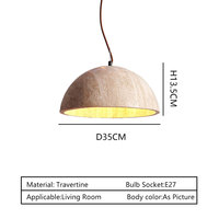 Lampe suspendue minimaliste pour éclairage intérieur, luminaire moderne en dôme de travertin