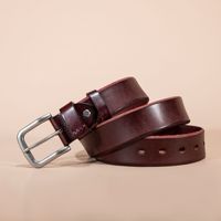 Ceinture en cuir de vachette crème d'arbre de couche supérieure, ceinture en cuir véritable de boucle d'aiguille de tannage végétal rétro des hommes, ventes directes d'usine