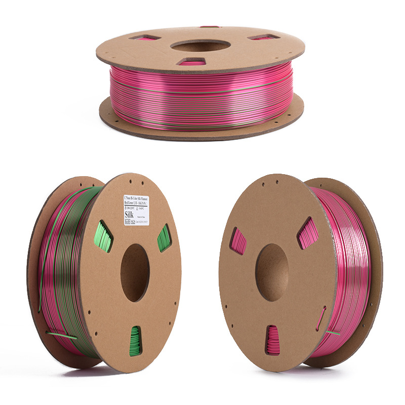Soie double couleur 1kg (rouge/vert)