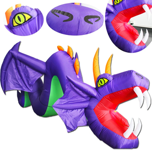 Drago Gonfiabile di Halloween da 3 Metri, Decorazione Luminosa per Giardino, Drago Gonfiabile Decorativo per le Festività - Product Image 4