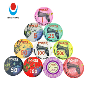 Jetons de poker en céramique ABS pour casino, personnalisables avec logo, ronds ou octogonaux, 39mm, 43mm, 50mm, 52mm, 10g, 14g, 500 pièces, pour étui de jeu - Product Image 2
