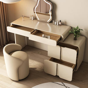 Meubles de chambre à coucher coiffeuse avec miroir Led pour <span class=keywords><strong>femme</strong></span> Table de vanité minimaliste moderne de luxe - Product Image 1