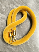 Corde de délimitation en velours jaune pour barrière de contrôle de foule, corde en velours pour file d'attente avec crochet doré