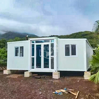 Nouveau produit 2025 Maison préfabriquée extensible de luxe en conteneur de 20 pieds et 40 pieds, panneaux sandwich, construction en acier, bâtiment de bureaux