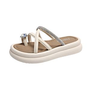 Femmes plate-forme diapositives pantoufle dame chaussures coulissantes femmes en peluche sandales plage plate-forme décontractée marche sandales chaussures - Product Image 1