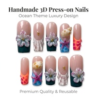 Faux ongles à presser pré-dessinés, couvrance totale, avec colle, qualité salon, carrés PMMA, 10 pièces, forme Stiletto, motif Papillon