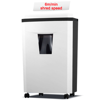 Trituradora de Papel de Oficina de Alta Velocidad, 30 Minutos de Funcionamiento Continuo, Nivel P-5, 6M/Min, Contenedor de 25L, Microcorte, 6 Hojas