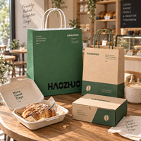 Sacs en papier kraft personnalisés avec logo pour l'emballage alimentaire : sacs à emporter pour café, lait, thé, gâteaux et autres produits alimentaires.