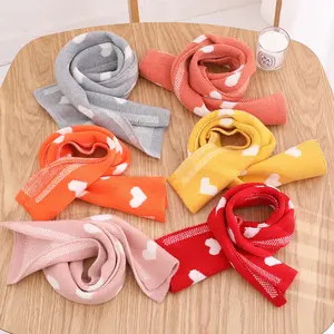 WD-D43 Kids Love Heart Design Scarf Autumn Winter New Baby Warm Knitted Long Scarf for Boys Girls