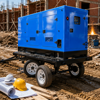 Groupe électrogène de soudage 30KW 40KW 50KW sur remorque mobile, refroidissement par eau, 4 postes, 300A 400A 500A 800A 1000A, type silencieux, ATS, moteur diesel