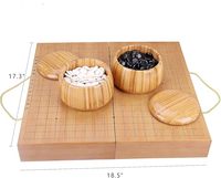 19x19 Go Game Set,Wooden Foldable Go Game Board Set, Traditional Weiqi Tabletop Strategy and Skill Game Puzzle Games for Adults
