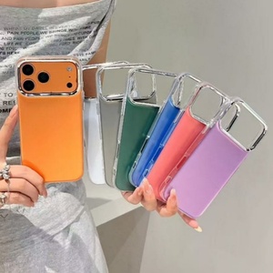 Funda de teléfono con diseño personalizado OEM, impresión UV, colores electrochapados, colores neón plateados, para iPhone 17 Pro Max, 16, 15, 14, 13, cubierta trasera - Product Image 1