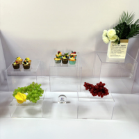 Gaojian Support de repas transparent pour la pause thé Gâteau Snack Rack Acrylique Cube Buffet Présentoir de nourriture pour la décoration de fête de mariage