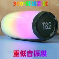 Global 5.3 untuk Speaker TG366 Tahan Air TWS Lampu RGB Setengah Layar Berdenyut Portabel Luar Ruangan Kartu USB