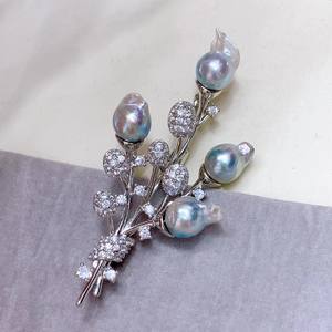 Broches Haoshi Fashion, populaires, en forme de beignets torsadés, bouquet, bijoux en eau de mer naturelle - Product Image 1