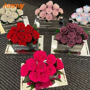 Rose éternelle AM-PFE58 Ammy en boîte, décoration romantique de jardin en acrylique, <span class=keywords><strong>cadeau</strong></span> pour la Saint-Valentin, événementiel, pour femme, meilleure qualité, collection 2025 - Product Image 4