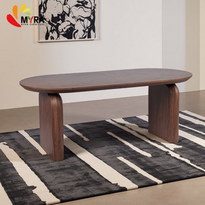 Раскладной обеденный стол Nordic Mesa De Jantar Extensivel, минималистичный, коричневый, овальный, из МДФ, для ресторана. - Product Image 1