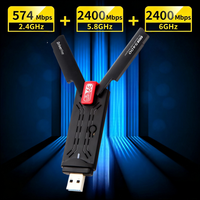 Adaptador USB 3.0 WiFi 6E, Dongle Wifi AX5400, Sin Controladores, Triple Banda, Conexión Simultánea, Plug&Play, RTL8832CU, Adaptador de Red Inalámbrica
