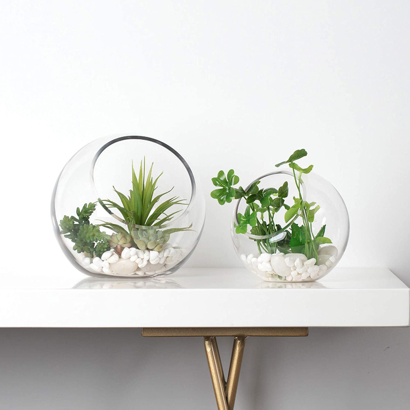 Clear Bubble Glass Vase High Borosilicate