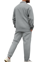 Cardigan tricoté décontracté pour homme, mélange polyester-spandex, col rabattu, manches longues, design multi-poches