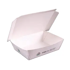 מותאם אישית takeaway קופסא ארוחת צהריים חד פעמי חום קראפט נייר תיבת אריזת מזון מהיר