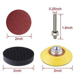 Disques de ponçage floqués rouges de 2 pouces (50 mm) auto-adhésifs pour le polissage de la quincaillerie, des meubles et des applications automobiles - Product Image 2