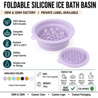 Bol de Bain de Glace Facial Pliable en Silicone avec Logo Personnalisé, pour Soins de la Peau et Anti-Poches, Bassin Facial Portable et Pliant, OEM ODM