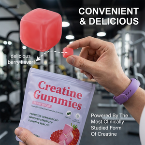 Gomitas de Creatina con Sabor a Bayas, Suplemento Energético para la Recuperación Muscular para Atletas y Entusiastas del Fitness, Apto para Veganos - Product Image 4