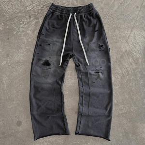 Custom Casual Heavyweight <b>Joggers</b> Sweatpants Oversized Cotton French Terry Straight Leg <b>Baggy</b> Flared Men - Product Image 2