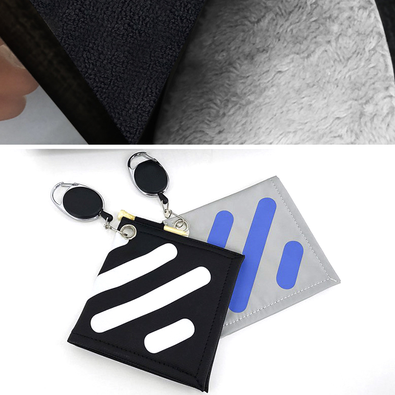 2021 New golf club double-sided Square Golf Ball Cleaning Towel with Retractable Keychain Buckle golf accessory