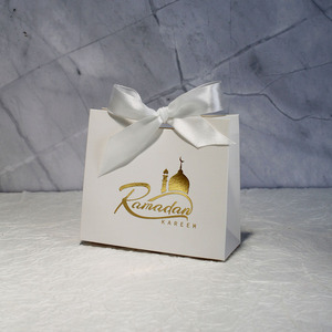 Ramadan Kareem Gift Boxes Satin Bows <strong>Mosque</strong> &amp; Crescent Themed Favor <strong>Containers</strong>, Ramadan Festive Iftar/Suhur Gift Bags - Product Image 5