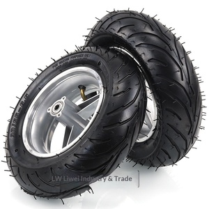 Pneu <span class=keywords><strong>de</strong></span> <span class=keywords><strong>moto</strong></span> mini Deji 49CC, type sport, 90/65-65 pouces, 110/50-65, tubeless, en caoutchouc naturel, 4/6/8 plis, noir - Product Image 4