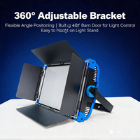 Luminaria LED Metálica de 200W con Alto CRI, Pantalla LCD Bilingüe, Conexión en Cadena, Alimentación por Señal DMX, Portátil