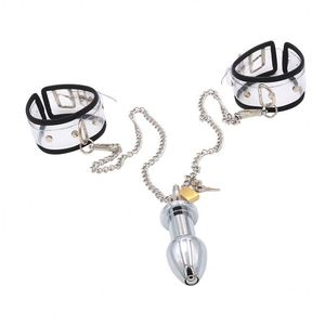 Fetish Fantasy Bondage Gear <span class=keywords><strong>BDSM</strong></span> Juguetes sexuales Negro Sexy Puños de mano y tapón anal para mujeres - Product Image 2