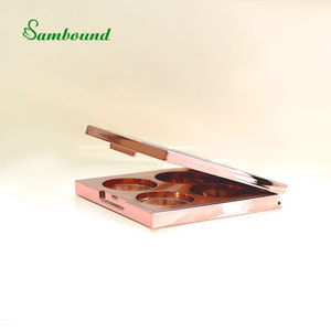 Paleta de sombras de ojos de 4 colores personalizada de nuevo diseño con tonos mate y brillante para kits de maquillaje de marca cosmética OEM - Product Image 3