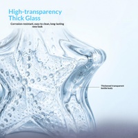 Distributeur de savon désinfectant pour les mains en verre transparent en forme d'étoile de mer, scellé par pompe, pour hôtels (bouteilles vides pour shampoing et gel douche)