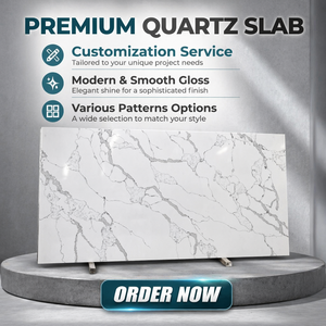 Venta al por mayor <span class=keywords><strong>de</strong></span> piedra <span class=keywords><strong>de</strong></span> mármol <span class=keywords><strong>granito</strong></span> <span class=keywords><strong>de</strong></span> cuarzo personalizado Calacatta encimeras <span class=keywords><strong>de</strong></span> <span class=keywords><strong>cocina</strong></span> y baño Bar Tops Vanity Tops con agujeros en el fregadero - Product Image 1