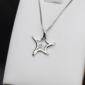 Pendentif en argent S925, nouveau, 5-6 étoiles de mer, pentagramme avec chaîne claviculaire, accessoires en perles DIY pour femmes, 878 - Product Image 4