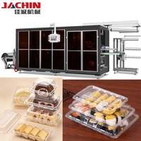 Boîte automatique pour gâteaux roulés, conteneur alimentaire jetable en plastique pour l'emballage de gâteaux et biscuits, machine de thermoformage pour la conception de boîtes à vendre